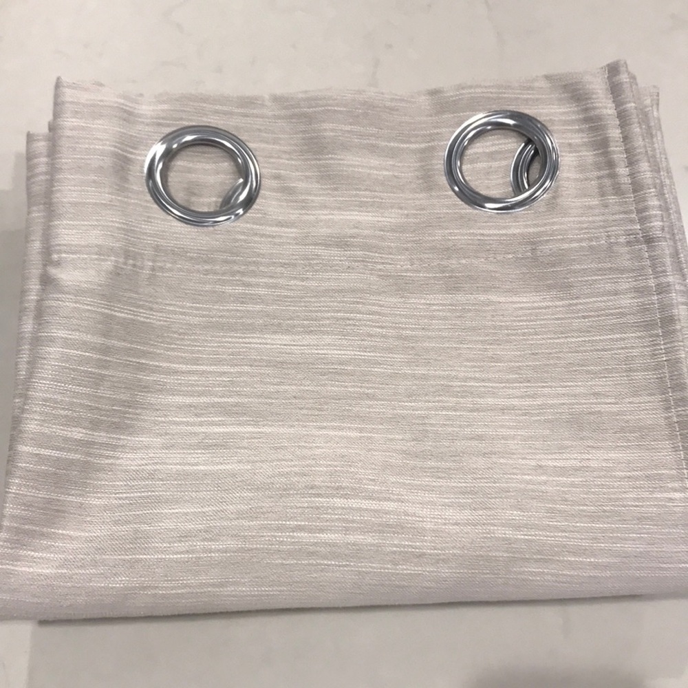 White (hint of light grey) 84” curtains - Picture 6 of 7